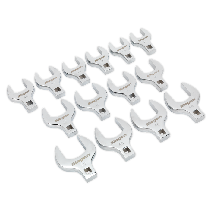Siegen Crow's Foot Open End Spanner Set 1/2"Sq Drive 14pc | S01109