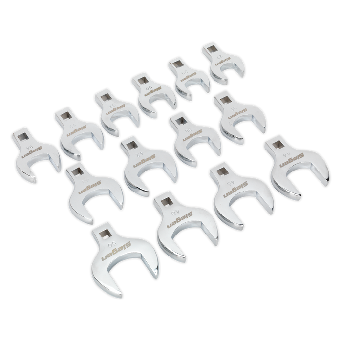 Siegen Crow's Foot Open End Spanner Set 1/2"Sq Drive 14pc | S01109