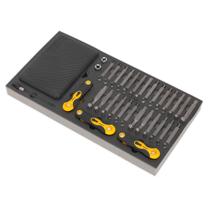 Siegen Specialised Bit Set & Folding Hex Keys with Tool Tray 192pc | S01126