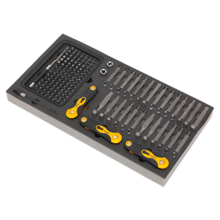 Siegen Specialised Bit Set & Folding Hex Keys with Tool Tray 192pc | S01126
