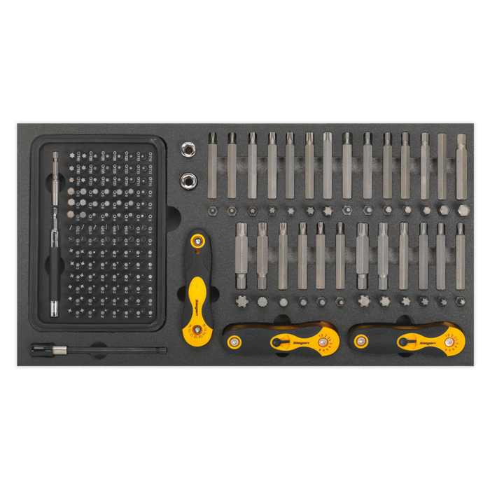 Siegen Specialised Bit Set & Folding Hex Keys with Tool Tray 192pc | S01126