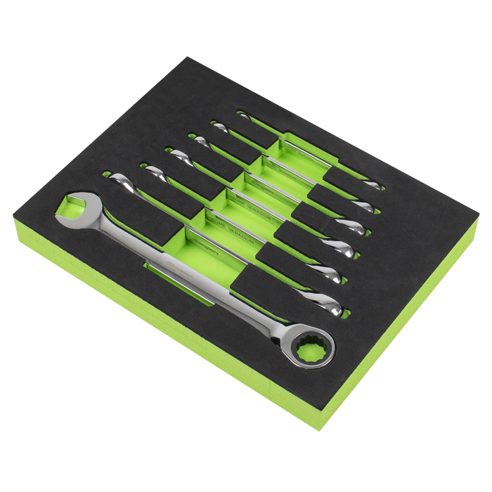 Siegen Combination Ratchet Spanner Set with Tool Tray 7pc | S01142