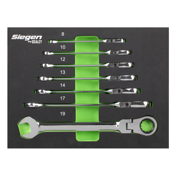 Flexi-Head Combination Ratchet Spanner Set 7pc | S01143