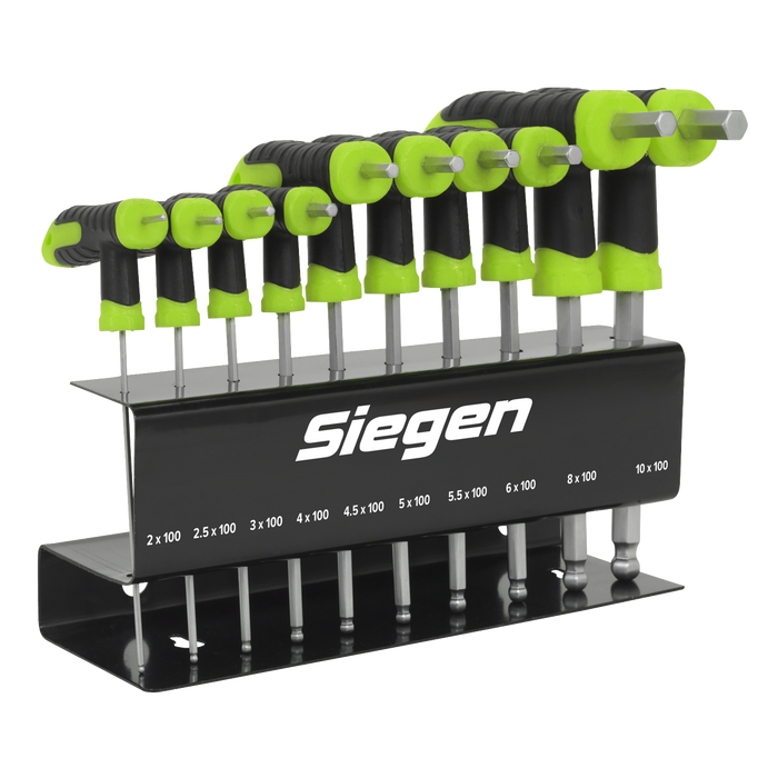 Siegen T-Handle Ball-End Hex Key Set 10pc | S01150