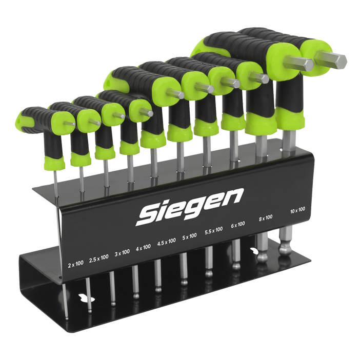 Siegen T-Handle Ball-End Hex Key Set 10pc | S01150