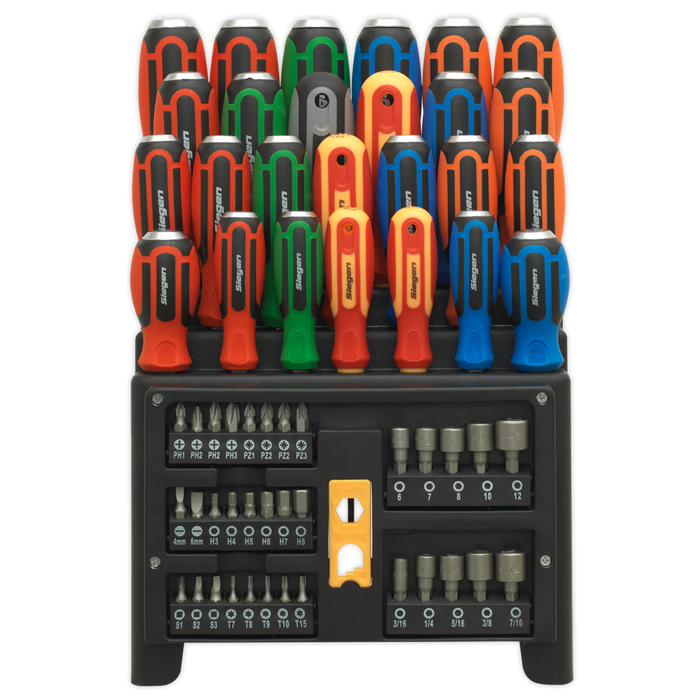 Siegen Hammer-Thru Screwdriver, Bit & Nut Driver Set 61pc | S01153