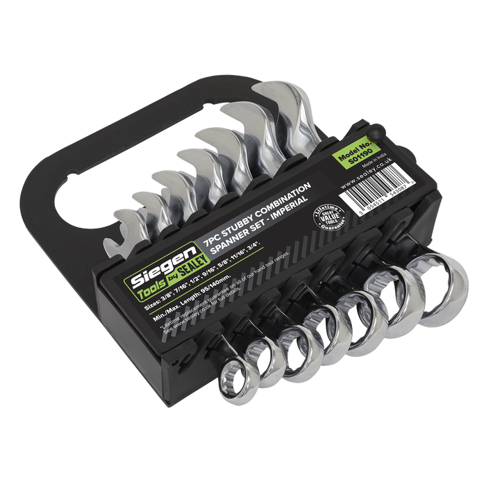 Siegen Imperial Stubby Combination Spanner Set 7pc | S01190