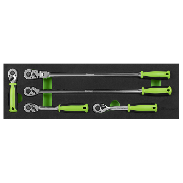 Siegen Ratchet Wrench Set with Flip Reverse 3/8"Sq Drive 5pc | S01230