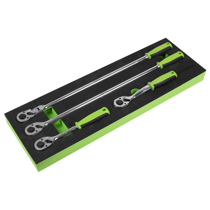 Siegen Ratchet Wrench Set with Flip Reverse 1/2"Sq Drive 4pc | S01231