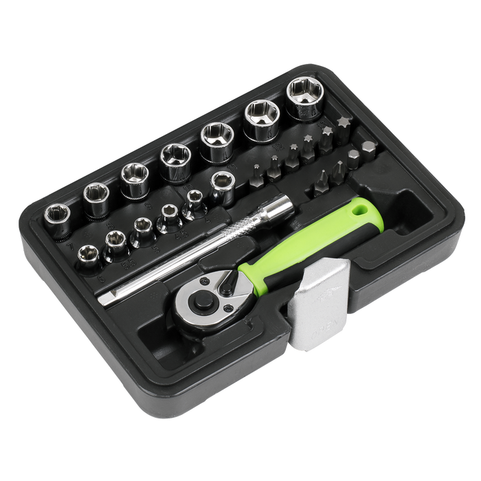 Siegen Socket Set 1/4"Sq Drive 25pc | S01233