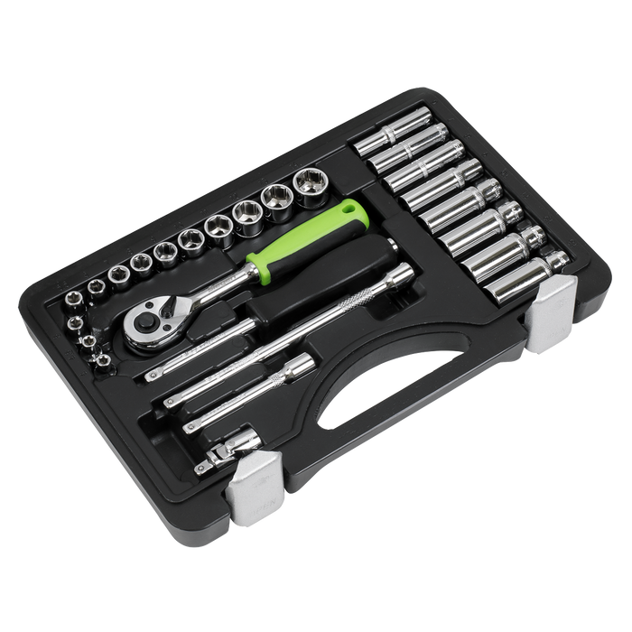 Siegen Socket Set 1/4"Sq Drive 26pc | S01234