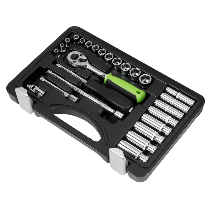 Siegen Socket Set 1/4"Sq Drive 26pc | S01234