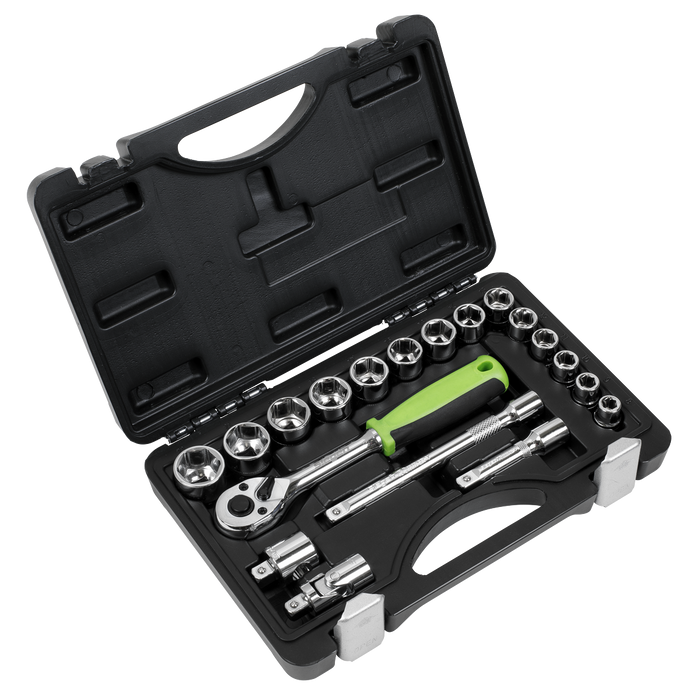 Siegen Socket Set 3/8"Sq Drive 19pc | S01235