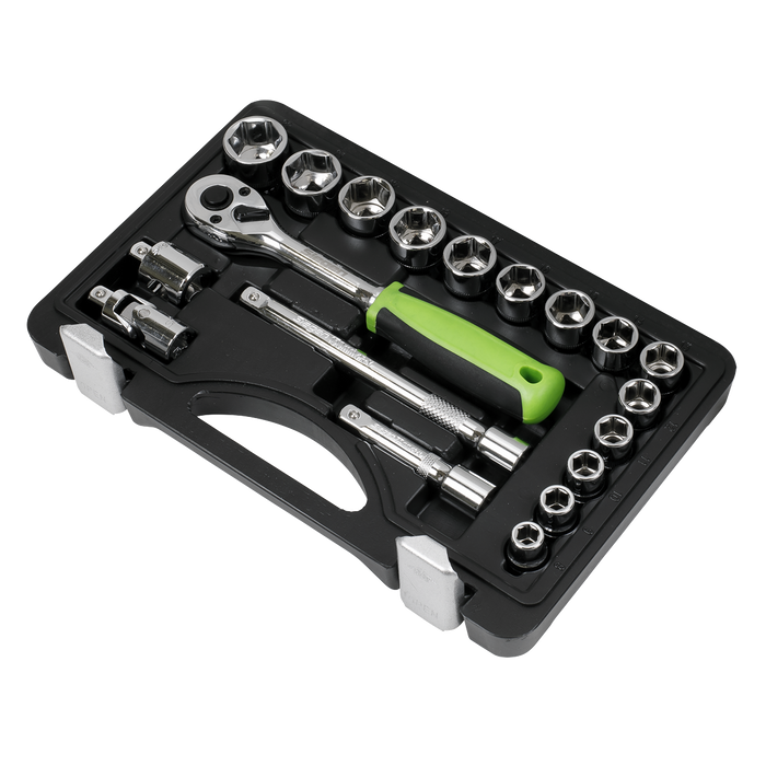 Siegen Socket Set 3/8"Sq Drive 19pc | S01235