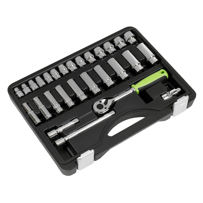 Siegen Socket Set 3/8"Sq Drive 28pc | S01236