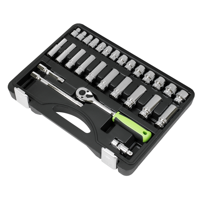 Siegen Socket Set 3/8"Sq Drive 28pc | S01236