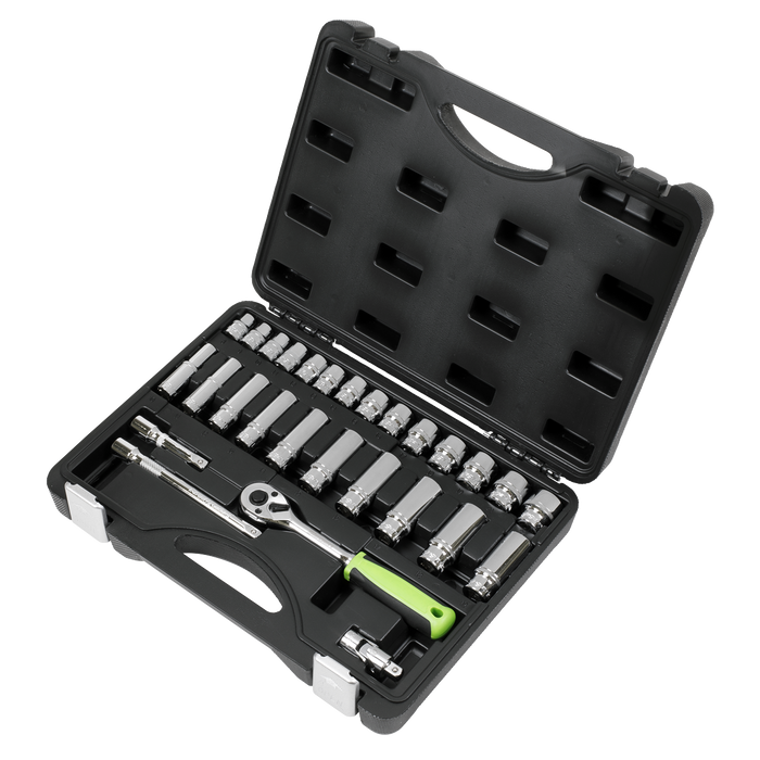 Siegen Socket Set 3/8"Sq Drive 28pc | S01236
