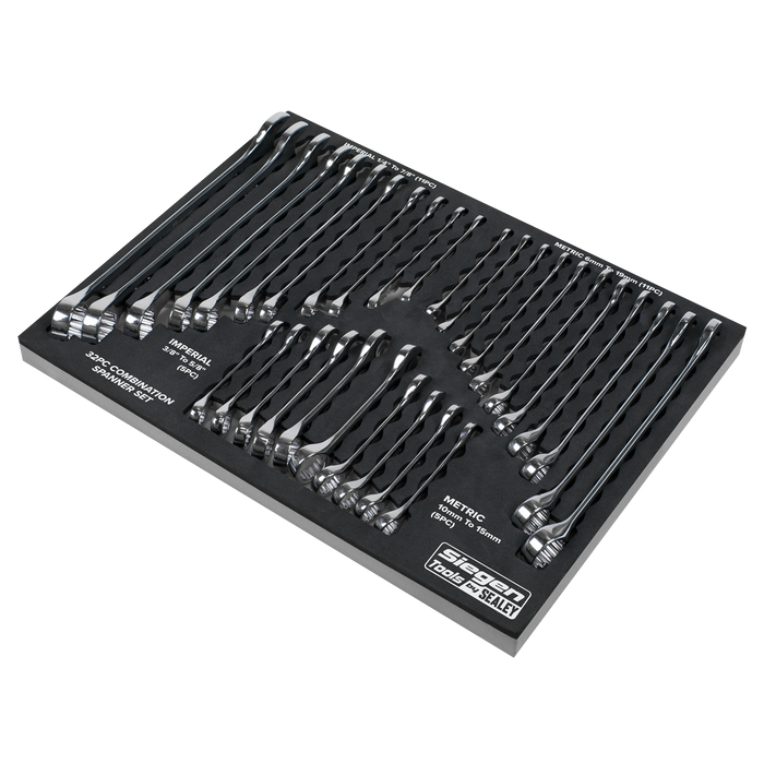 Siegen Metric/Imperial Combination Spanner Set 32pc | S01239