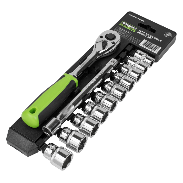 Siegen Socket Set 3/8"Sq Drive 12pc | S01242