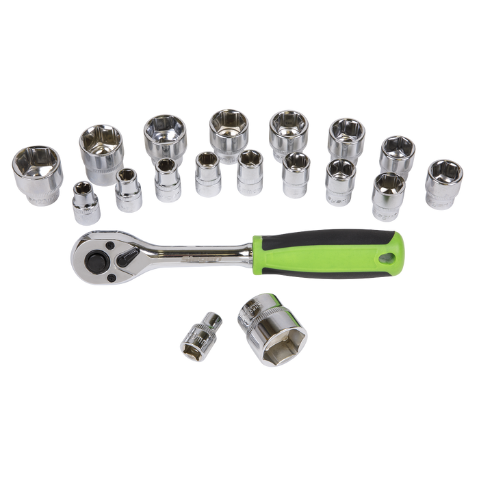 Siegen Socket Set 3/8"Sq Drive 19pc | S01243