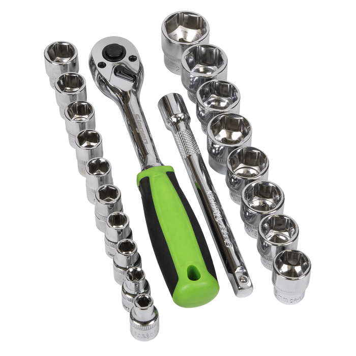 Siegen Socket Set 3/8"Sq Drive 19pc | S01243