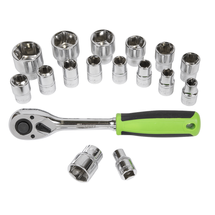Siegen Socket Set 1/2"Sq Drive 17pc | S01245