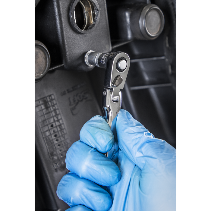 Siegen Micro Flexi-Head Ratchet Wrench 1/4"Sq Drive | S01254