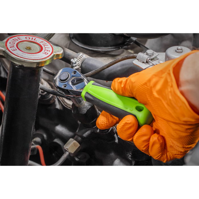 Siegen Stubby Ratchet Wrench with Flip Reverse 3/8"Sq Drive | S01259