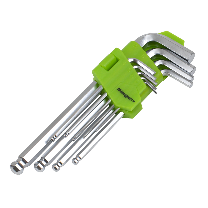 Siegen Long Ball-End Hex Key Set 9pc | S01260