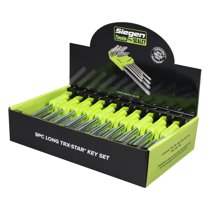 Siegen Long TRX-Star* Key Set 9pc - Display Box of 10 | S01264