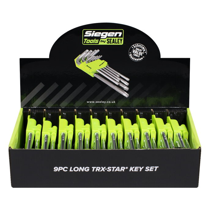 Siegen Long TRX-Star* Key Set 9pc - Display Box of 10 | S01264