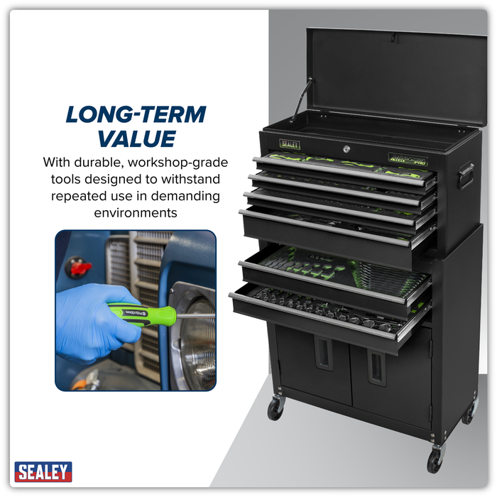 Topchest & Rollcab Combination 6 Drawer with 247pc Tool Kit | S01267