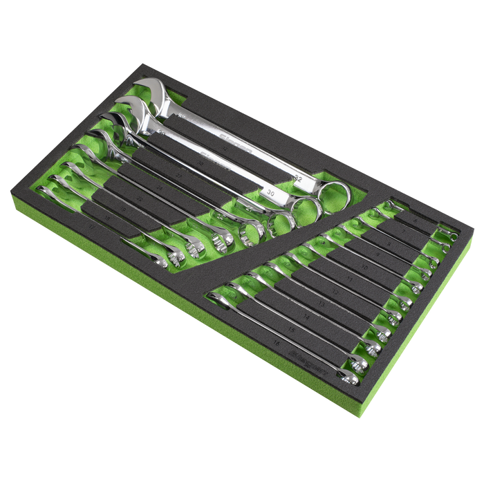 Siegen Combination Spanner Set with Tool Tray 19pc | S01272