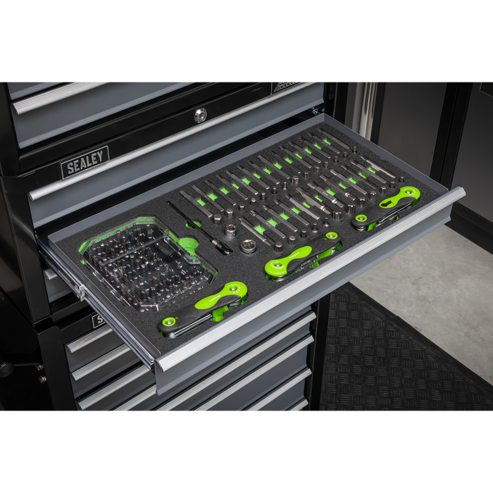 Siegen Specialised Bit Set & Folding Hex Keys with Tool Tray 170pc | S01275