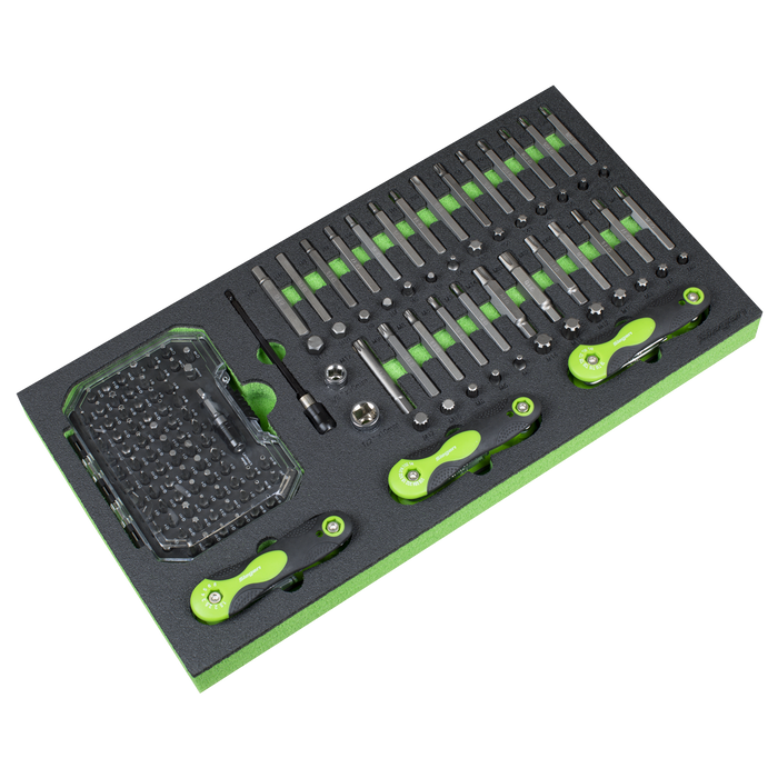 Siegen Specialised Bit Set & Folding Hex Keys with Tool Tray 170pc | S01275