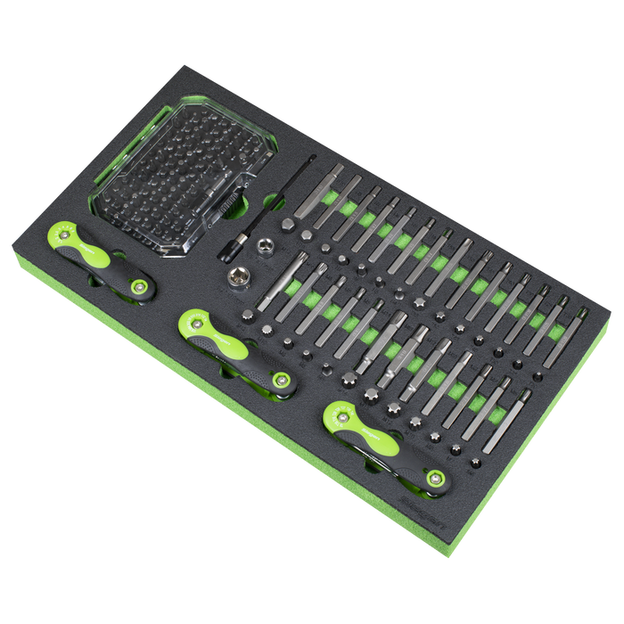 Siegen Specialised Bit Set & Folding Hex Keys with Tool Tray 170pc | S01275