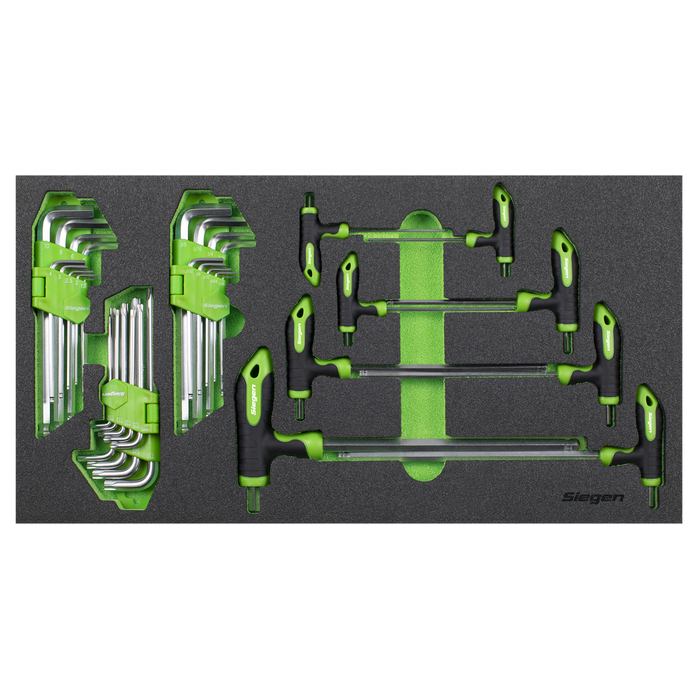 Siegen T-Handle & Standard Hex/TRX-Star* Key Set with Tool Tray 35pc | S01280