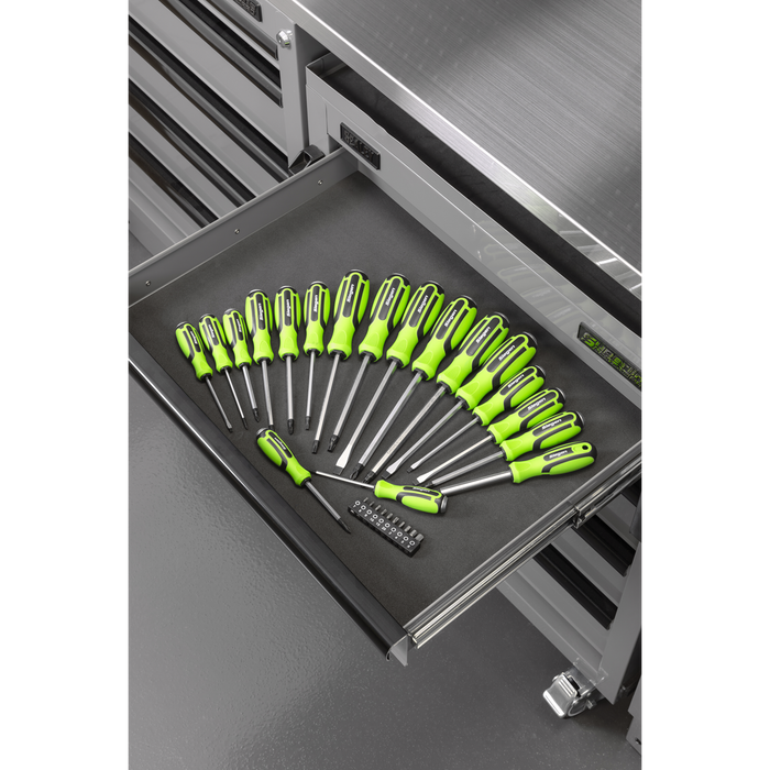Siegen Hammer-Thru Screwdriver, Bit Driver & Bit Set with Tool Tray 28pc | S01281