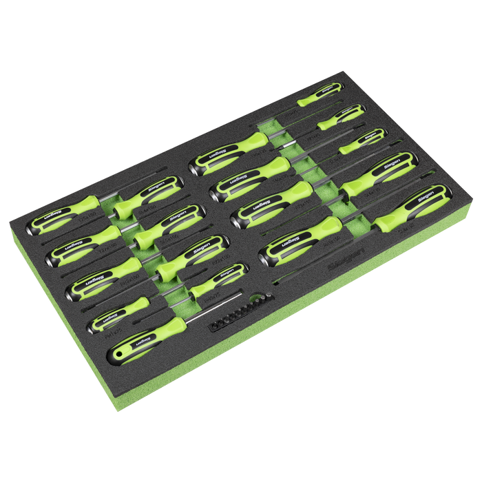 Siegen Hammer-Thru Screwdriver, Bit Driver & Bit Set with Tool Tray 28pc | S01281