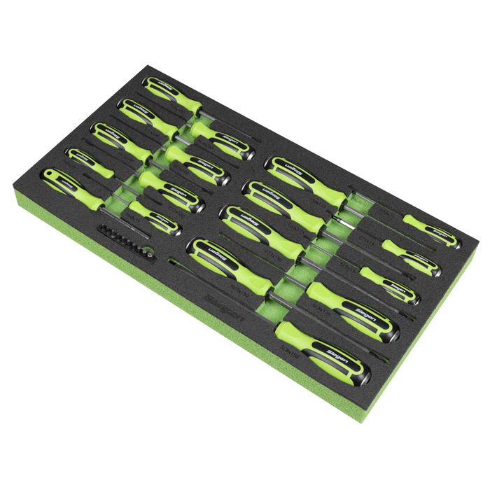 Siegen Hammer-Thru Screwdriver, Bit Driver & Bit Set with Tool Tray 28pc | S01281