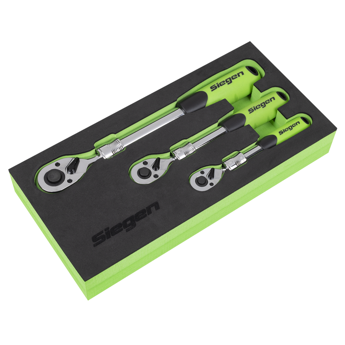 Siegen Extendable Ratchet Wrench Set 3pc | S01285