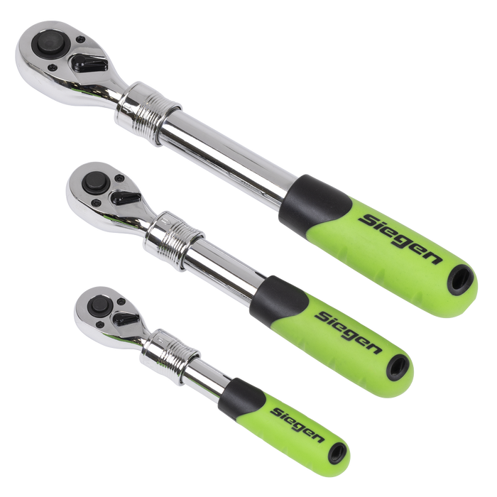 Siegen Extendable Ratchet Wrench Set 3pc | S01285