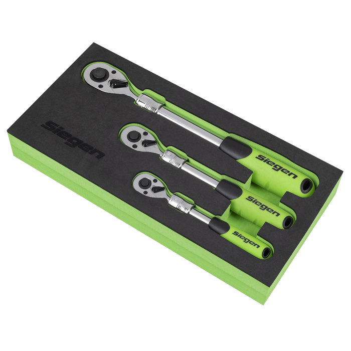 Siegen Extendable Ratchet Wrench Set 3pc | S01285