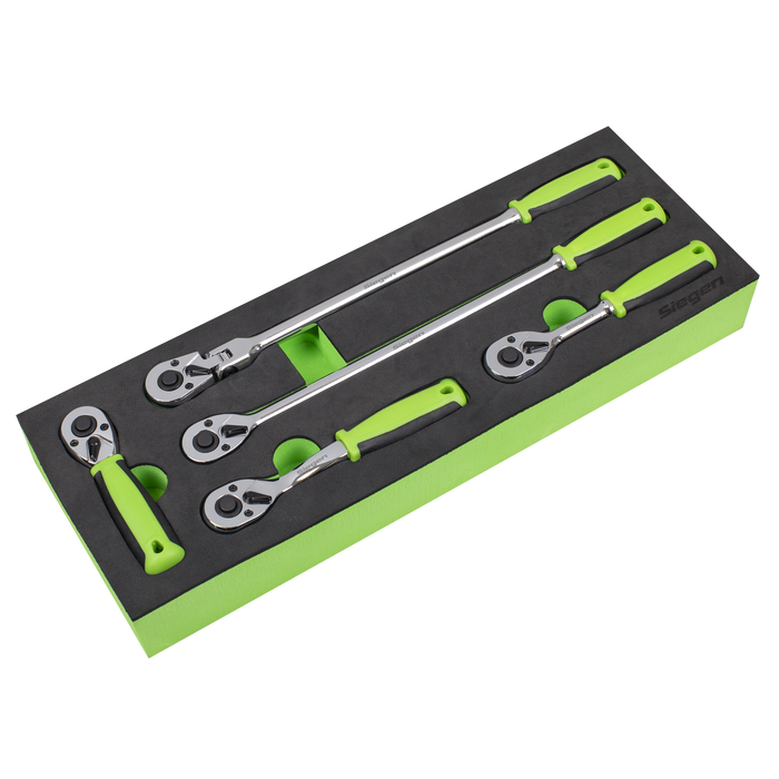 Ratchet Wrench Set 1/4"Sq 5pc Drive Flip Reverse | S01290