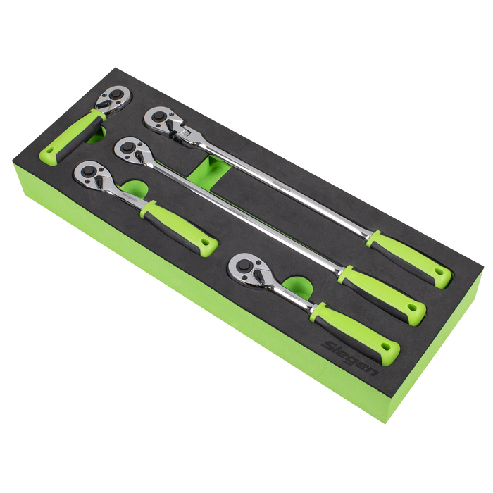Ratchet Wrench Set 1/4"Sq 5pc Drive Flip Reverse | S01290