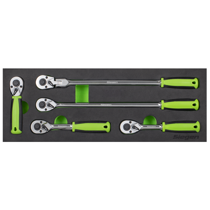 Ratchet Wrench Set 1/4"Sq 5pc Drive Flip Reverse | S01290