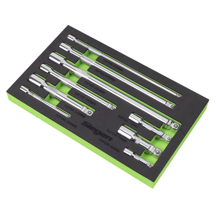 Extension Bar Set 1/4", 3/8" & 1/2"Sq Drive 9pc | S01292