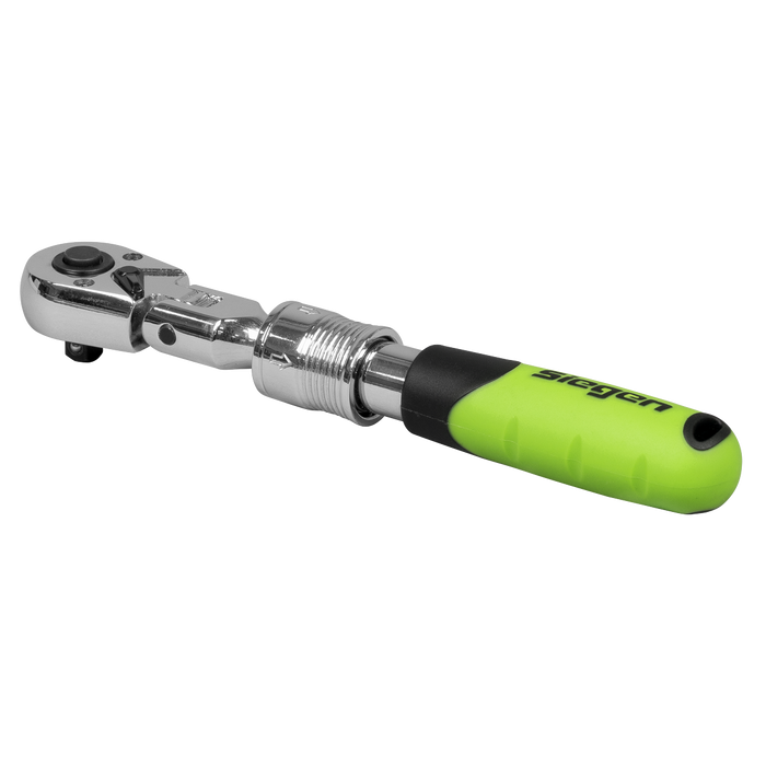 Siegen Extendable Flexi-Head Ratchet Wrench 1/4"Sq Drive | S01294