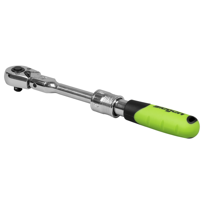 Siegen Extendable Flexi-Head Ratchet Wrench 1/4"Sq Drive | S01294
