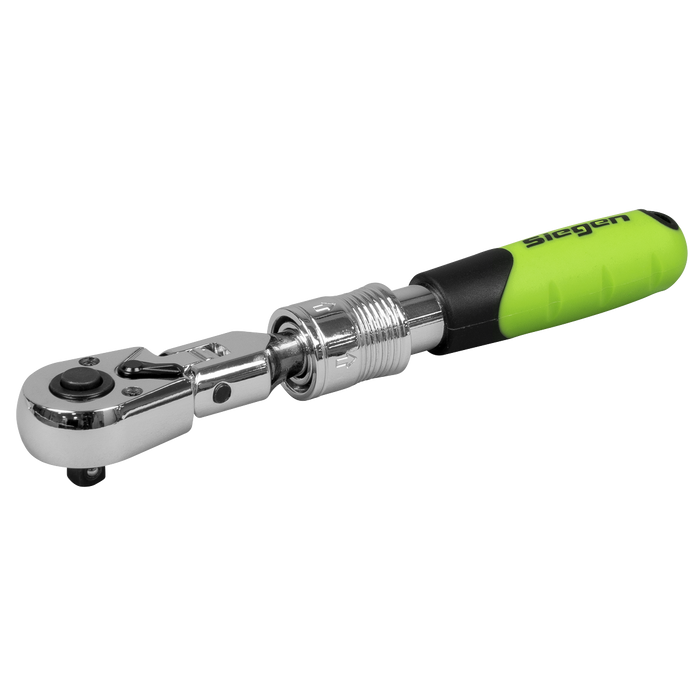 Siegen Extendable Flexi-Head Ratchet Wrench 1/4"Sq Drive | S01294